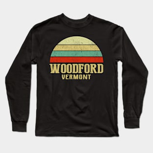 WOODFORD VERMONT Vintage Retro Sunset Long Sleeve T-Shirt